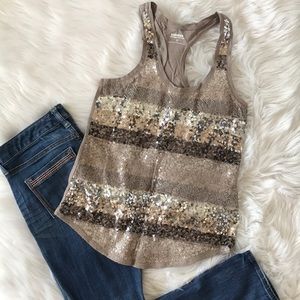 Gorgeous Express Metallic Sequin Tank - Sz XS